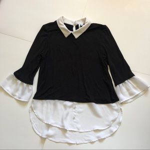 Black and white blouse